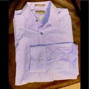 Van Heusen purple and white striped shirt